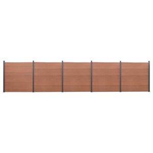 vidaXL Juego de paneles de valla WPC marrón 872x186 cm