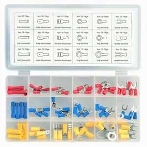 Toolzone Surtido con 76 terminales aislados - Ø 0.64 - 3.2 mm.