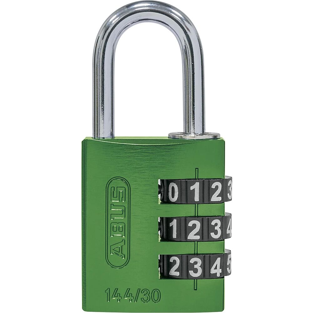 ABUS Cerradura de combinación numérica, aluminio, 144/30 Lock-Tag, UE 6 unid., verde