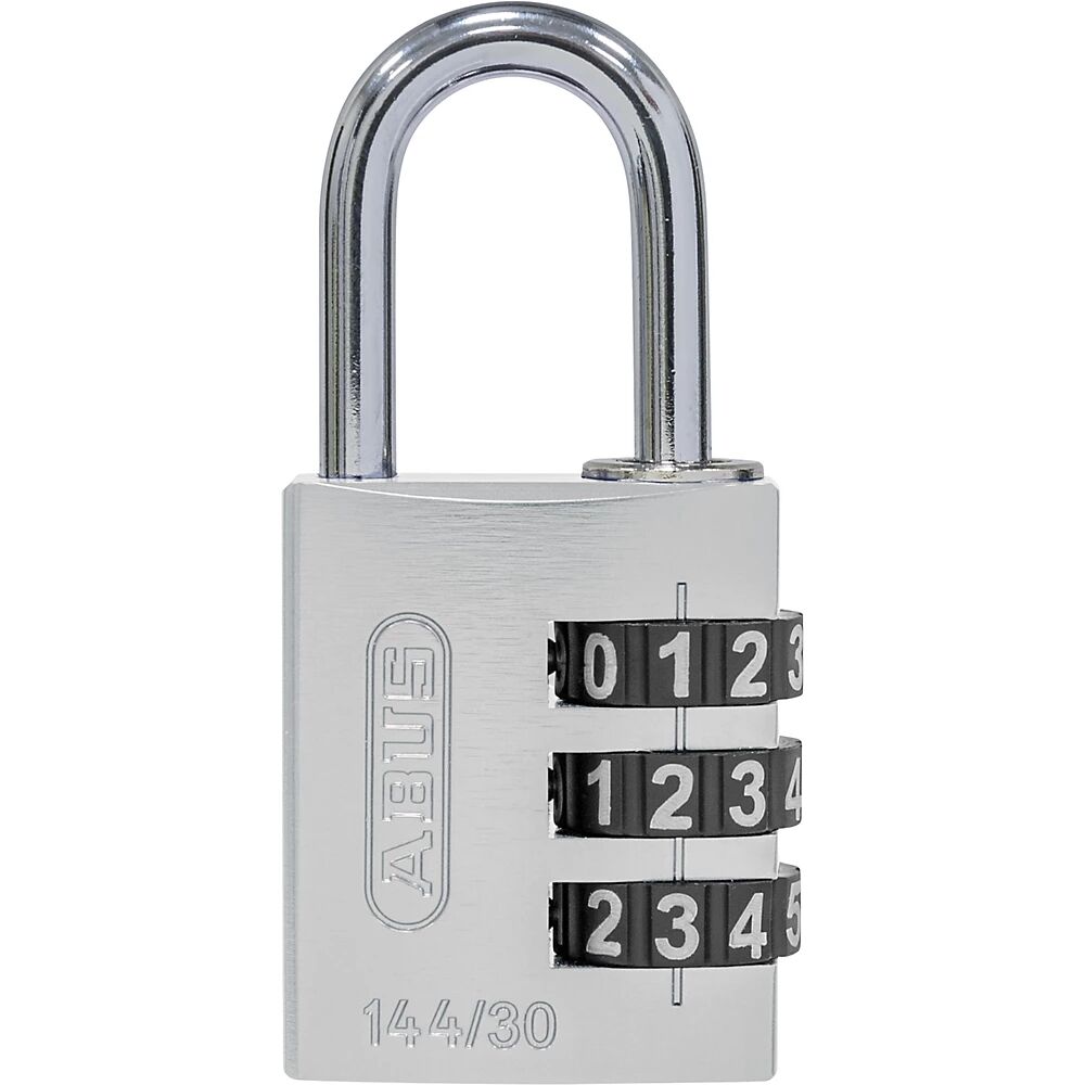 ABUS Cerradura de combinación numérica, aluminio, 144/30 Lock-Tag, UE 6 unid., plateado