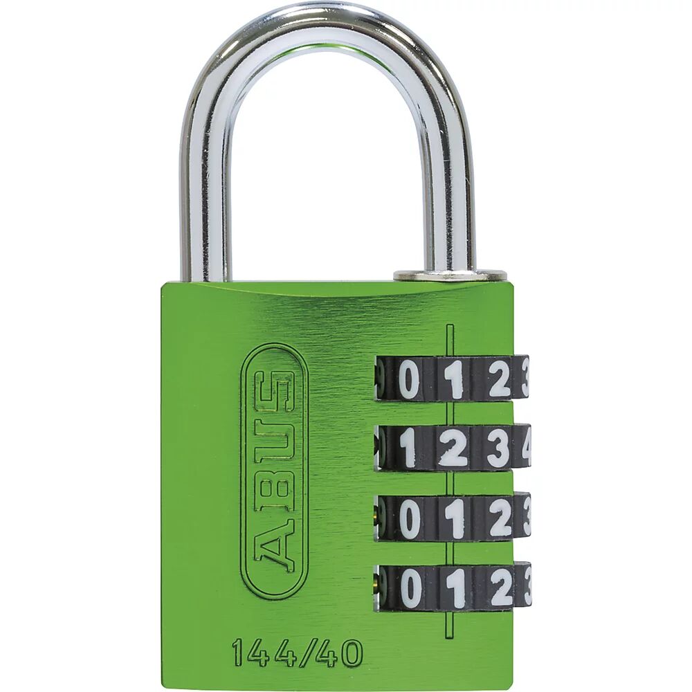 ABUS Cerradura de combinación numérica, aluminio, 144/40 Lock-Tag, UE 6 unid., verde
