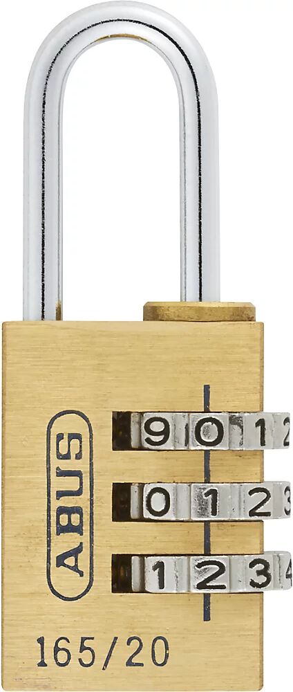 ABUS Cerradura de combinación numérica, 165/20 Lock-Tag, UE 6 unid., latón