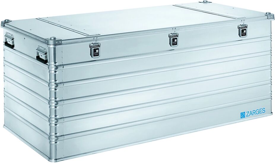 ZARGES Caja de transporte de aluminio, capacidad 829 l, L x A x H interiores 1650 x 750 x 670 mm, modelo robusto