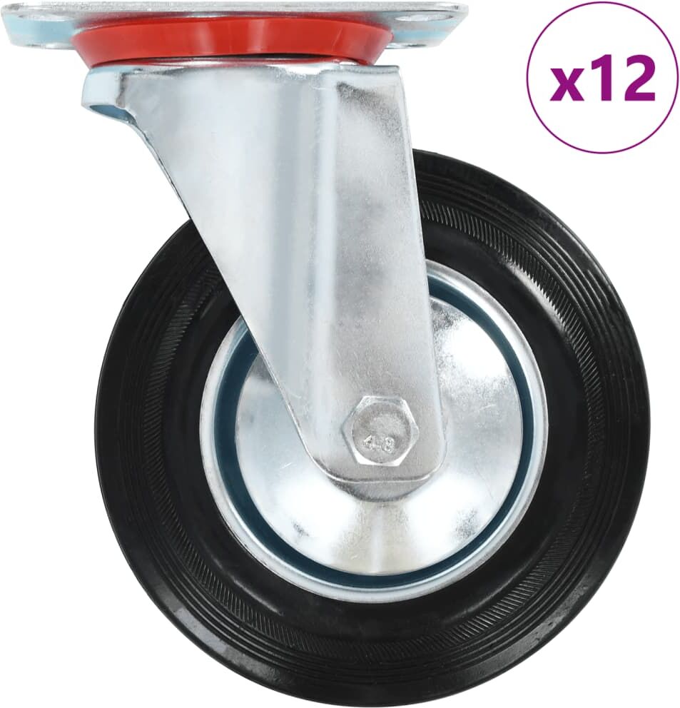 vidaXL Ruedas giratorias 12 unidades 160 mm