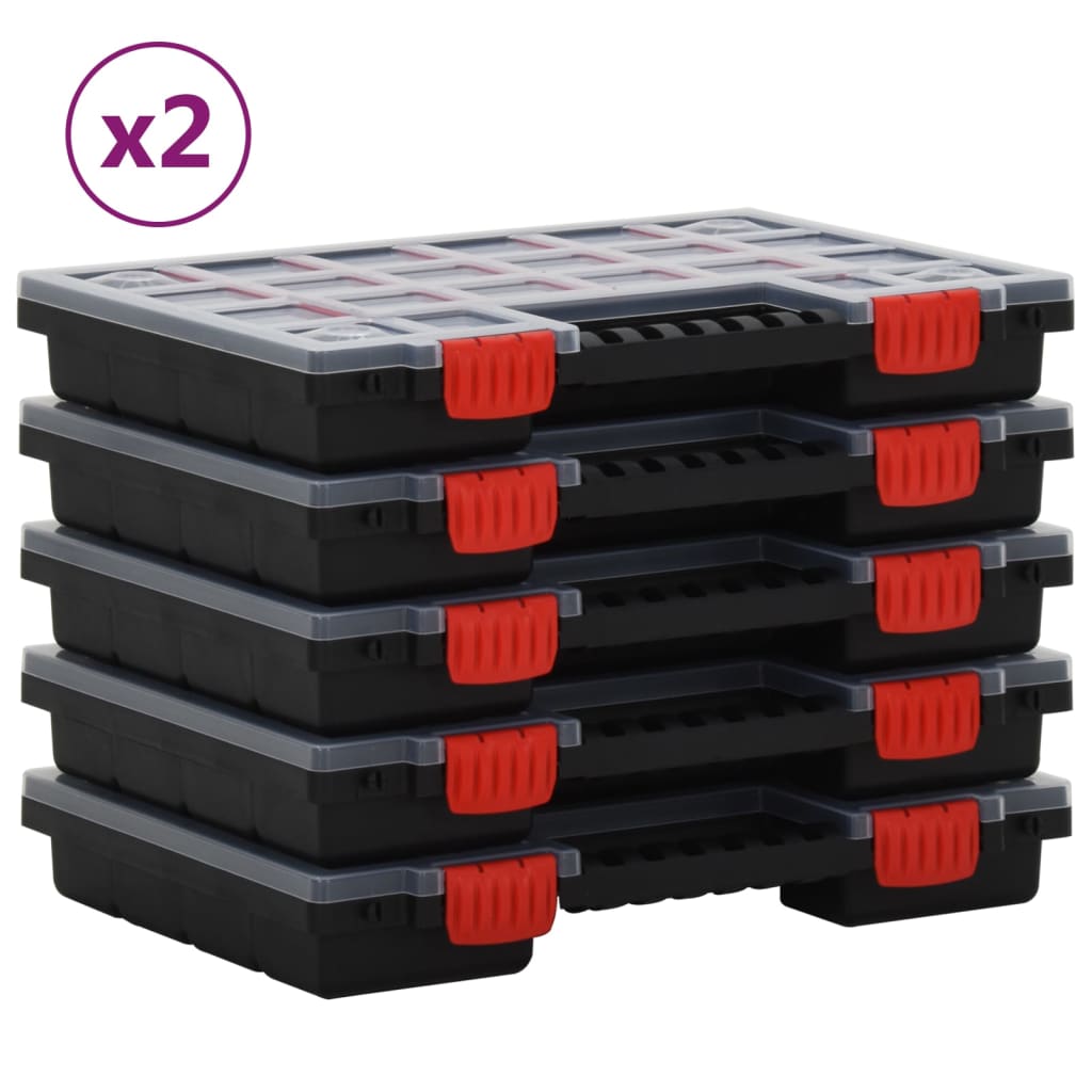 vidaXL Cajas de accesorios 10 unidades polipropileno 34,5x25x5 cm