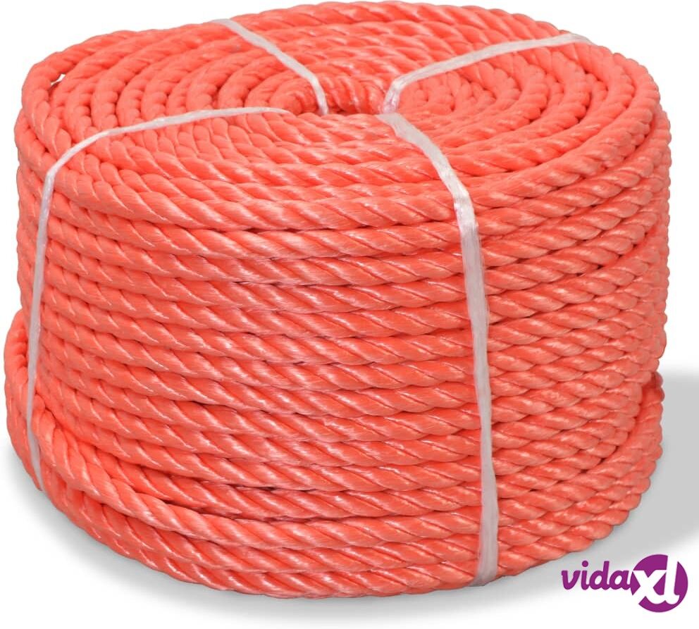 vidaXL Punottu Köysi Polypropeeni 12 mm 250m Oranssi