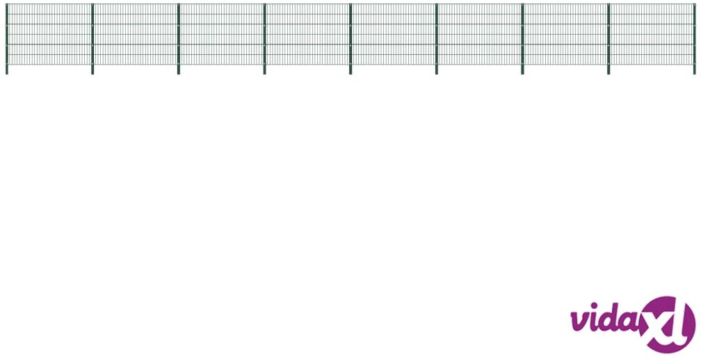 vidaXL Aitapaneeli tolpilla rauta 13,6 m vihreä