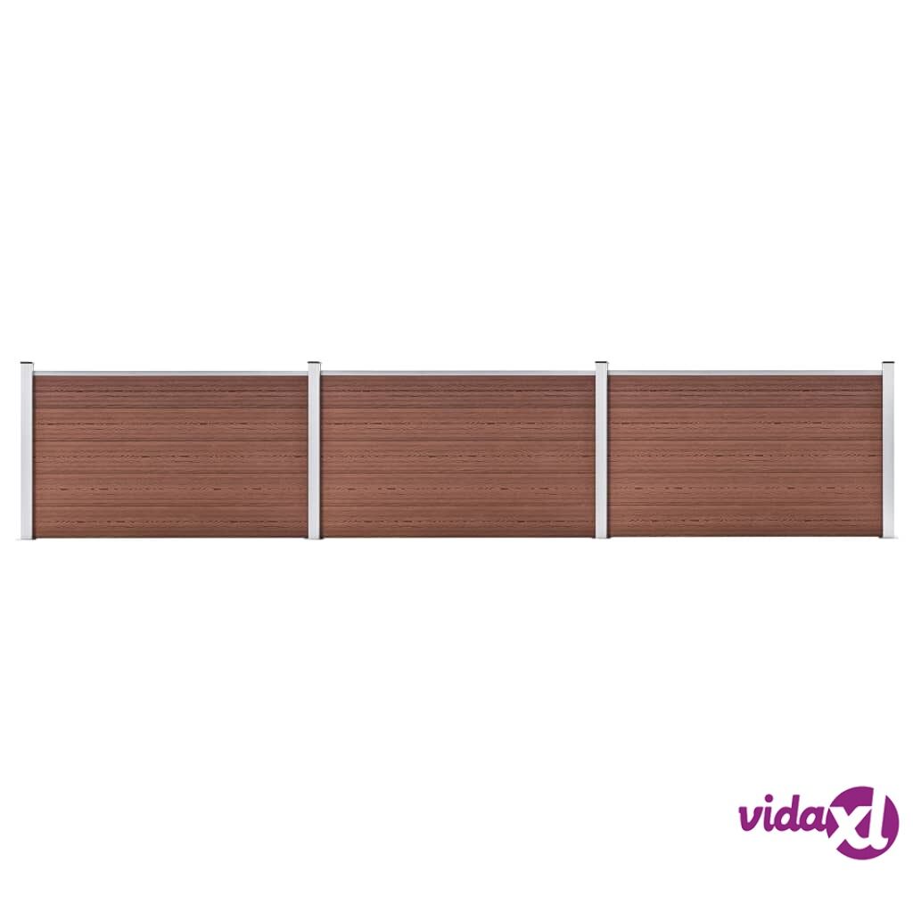 vidaXL Puutarha-aita WPC 526x106 cm ruskea