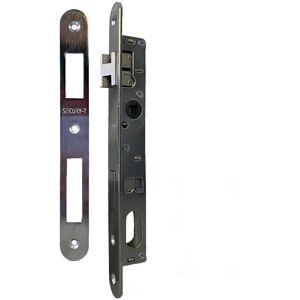 SECURY-T Serrure de portail a larder a cylindre oblongue axe a 15 mm + gache