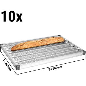 GGM GASTRO - (10 pièces) Plaque à baguettes - 40 x 60 cm - avec 5 alvéoles