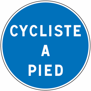 Panneau PVC Cycliste à pied - Publicité