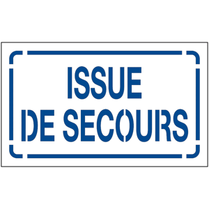 Pochoir texte Issue de Secours 600 x 400 mm