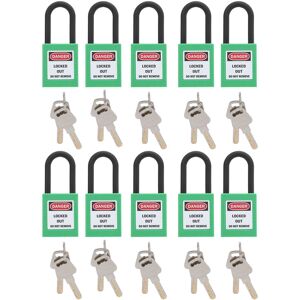 10Set 38mm/1.5in Sécurité Cadenas Ingénierie Isolation Antipoussière pour Usines Chantiers de Construction Hpitaux Produits Chimiques (Vert) - Eosnow - Publicité