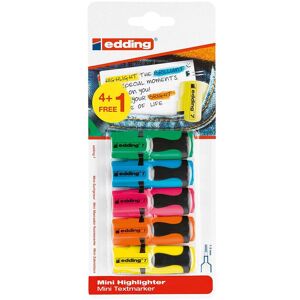 Textmarker Mini Highlighter 4+1 Standardfarben