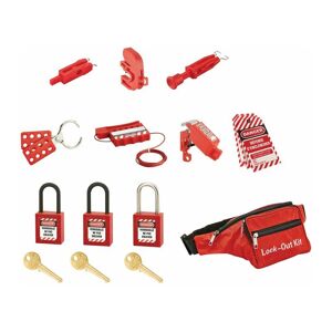 Thirard - Kit de maintenance electrique 2 cadenas de consignation 38 mm rouge, anse nylon ø 6 mm, 1 clé, s'entrouvrant - Publicité