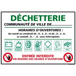 Signaletique.biz France - Panneau d'entrée déchetterie. Panneau d'accueil. Signalisation déchetterie/recyclage. Autocollant, pvc ou Alu, au choix - Publicité