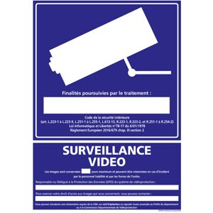 Signaletique.biz France - Panneau Information Surveillance Vidéo. Signalisation Information et Vidéoprotection. Autocollant, pvc, Alu - Adhésif - 450 - Publicité