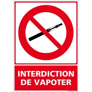 Signaletique.biz France - Panneau Interdiction de Vapoter. Cigarette Électronique Interdite. Sticker Vapote Interdite, Panneau pvc, Alu - Adhésif - Publicité
