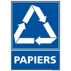 Signaletique.biz France - Panneau Recyclage papiers, Tri sélectif des déchets métalliques. Recyclage en déchetterie. Autocollant, pvc ou Alu, au - Publicité