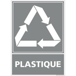 Signaletique.biz France - Panneau Recyclage plastique, Tri sélectif des déchets plastiques. Recyclage en déchetterie. Autocollant, pvc ou Alu, au - Publicité