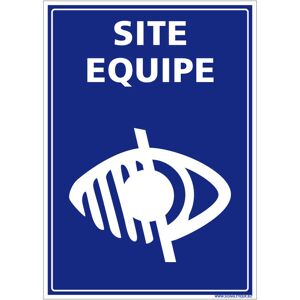 SIGNALETIQUE.BIZ FRANCE Panneau Site Équipé Déficience Visuelle. Signalisation Handicap. Sticker Site Équipé Malvoyant, Panneau pvc ou Alu - Adhésif - 450 x 630 mm - Adhésif - Publicité