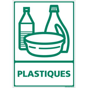 Signaletique.biz France - Panneau Tri sélectif plastique, Recyclage des déchets plastiques. Plastique & alimentaire. Autocollant, pvc ou Alu, au - Publicité