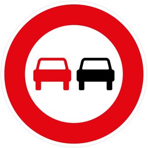 SIGNALETIQUE.BIZ FRANCE Panneaux de signalisation routière provisoires Panneaux de signalisation pas chers en Comacel - Interdiction de dépasser - Panneau classique - Publicité