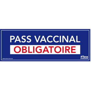 Signaletique.biz France - Panneau Pass Vaccinal Obligatoire Bleu Rectangle. Signalisation Covid-19. Autocollant Pass Vaccinal, panneau pvc, Aluminium - Publicité