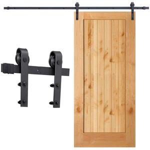 SWANEW Rail Porte Coulissante Système de Porte Coulissante Ensemble d'accessoires pour Rail en bois Verre 150kg Streifen 200CM - Publicité