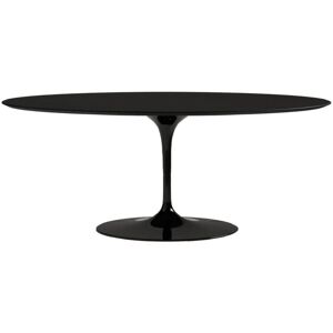 LES TENDANCES Table tulipe ovale noir mat et pied noir mat 160 cm - Publicité