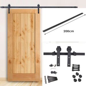 Vingo - Rail Porte Coulissante Système de Porte Coulissante Ensemble d'accessoires pour Rail en bois Verre 150kg Streifen 200CM - Publicité