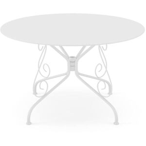 MYLIA Table de jardin D.120 cm en métal façon fer forgé - Blanc - GUERMANTES de MYLIA