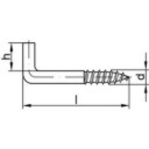 Crochet à visser droit TOOLCRAFT 159598 N/A 50 mm Acier galvanisé l x d x D 50 x x 100 pc(s)