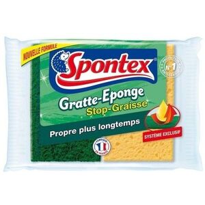 Lot de 2 éponges Spontex Gratte-Eponge stop graisse