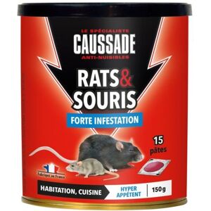 Anti-Nuisibles CAUSSADE Pat'Appât Forte Infestation Rats & Souris 150g