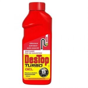 - Turbo, gel javel déboucheur super concentré, 5min., monodose - Le flacon de 500ml