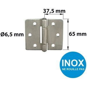 Charnière forte inox pour volets battants/pour porte battante, L.75 x l.75 mm