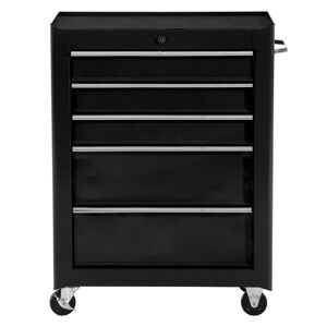 HOMCOM Chariot à outils sur roulettes en acier avec 5 tiroirs verrouillable 2 clés tapis antidérapant 61,5 x 33 x 82,5 cm noir