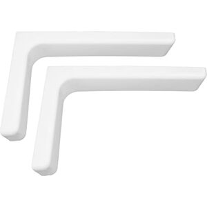 AERZETIX C57891 Lot de 2 Supports équerres consoles d'étagère tablette à angle droit 180x115x35 mm pour fixation murale en acier avec caches en plastique blanc - Publicité