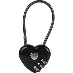 WNSC Cadenas à code portable à verrouillage à combinaison à 3 chiffres, cadenas de couple durable en forme de coeur, boîte à bijoux Hall Locker pour bagages de sac à dos(black) - Publicité