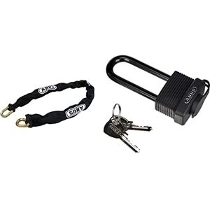 Abus 8Ks Chaine antivol Moto Noir 85 cm & 32131 Cadenas à clé 70/45 mm Noir - Publicité