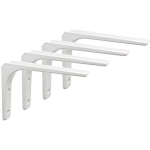 SAYAYO Support Etagère Murale Fixation Flottante Support, Tablette Flottante Support Flottant en Bois Dissimulé à Fixation, Equerre Charge Lourde Blanc Brillant en Métal, 4Pcs, EJR200W-4P - Publicité