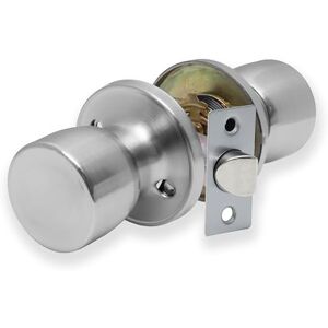 XFORT Ensemble de boutons de passage Chrome satiné, poignée de porte design tulipe pour portes intérieures, idéal pour les pièces qui ne nécessitent pas de verrouillage - Publicité