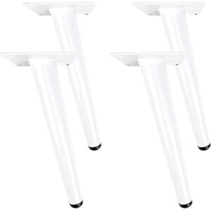 SZLXJMFL Pieds de Meuble en Blanc, galvanoplastie Lot de 4 Meuble Cuisine TV Socles Pieds 10-100cm Inclinés Cône Pieds pour Meuble de Salle de Bain Vis Inclus-12cm/4.7in - Publicité