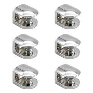 Mila-Amaz KiKiHong 6 Pcs Pince à Verre Pince Support en Alliage de Zinc Fixations Réglable Support pour Tablettes en Verre de 6-10 mm d'épaisseur - Publicité