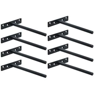 SAYAYO Support Etagère Murale Fixation Flottante Invisible Support en Métal, Tablette Flottante Support Flottant en Bois Dissimulé à Fixation, Noir Mat en Acier Inoxydable, 8 Pcs, EJY8006B-8P - Publicité