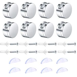 HaoChen 8 Sets Bains Pince de Verre, Fixation Miroir Supports, Miroir Clips Verre en Alliage Zinc pour Miroir Murale, Etagere Murale en Verre - Publicité