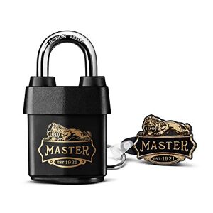 Master Lock 1921EURDCC Cadenas Haute Sécurité Etanche avec le Logo des 100 ans, Noir, 97 x 54 x 32 mm - Publicité