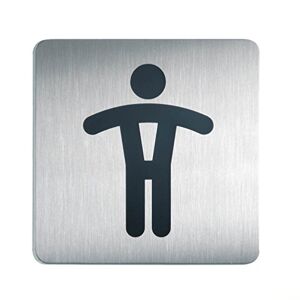 Durable 495423 Pictogram WC Men, Square, 150 x 150 mm, Stainless Steel - Publicité