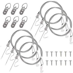 Hyber&Cara Kit accrochage de cadre photo et miroir, fil suspension tableau  en acier inoxydable ø2mm x